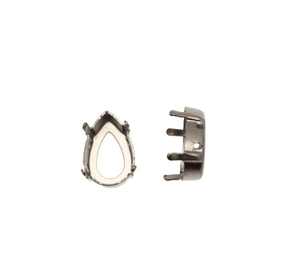 Castone per gemma o cabochon a goccia da 10x14 mm.
