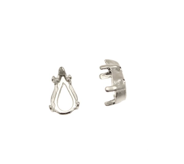 Castone per gemma o cabochon a goccia da 10x6 mm.