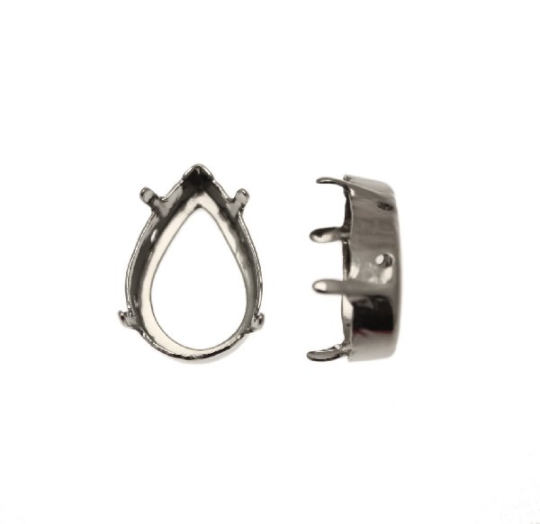 Castone per gemma o cabochon a goccia da 18x13 mm.