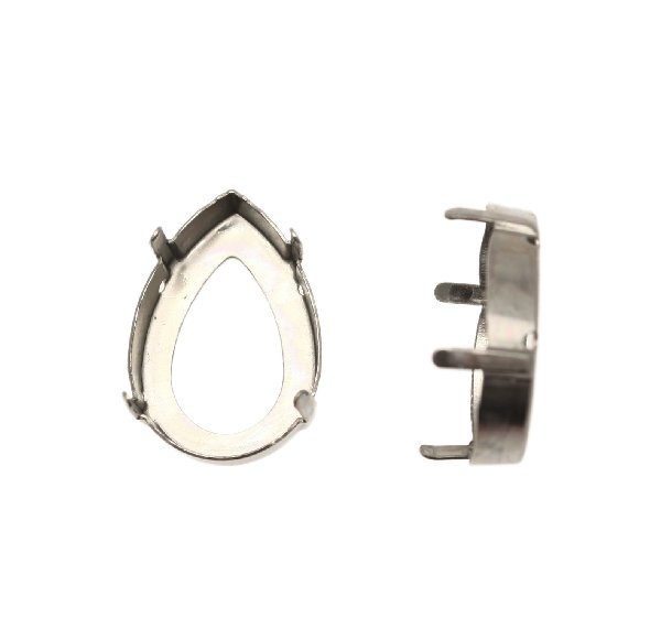 Castone per gemma o cabochon a goccia da 18x25 mm.