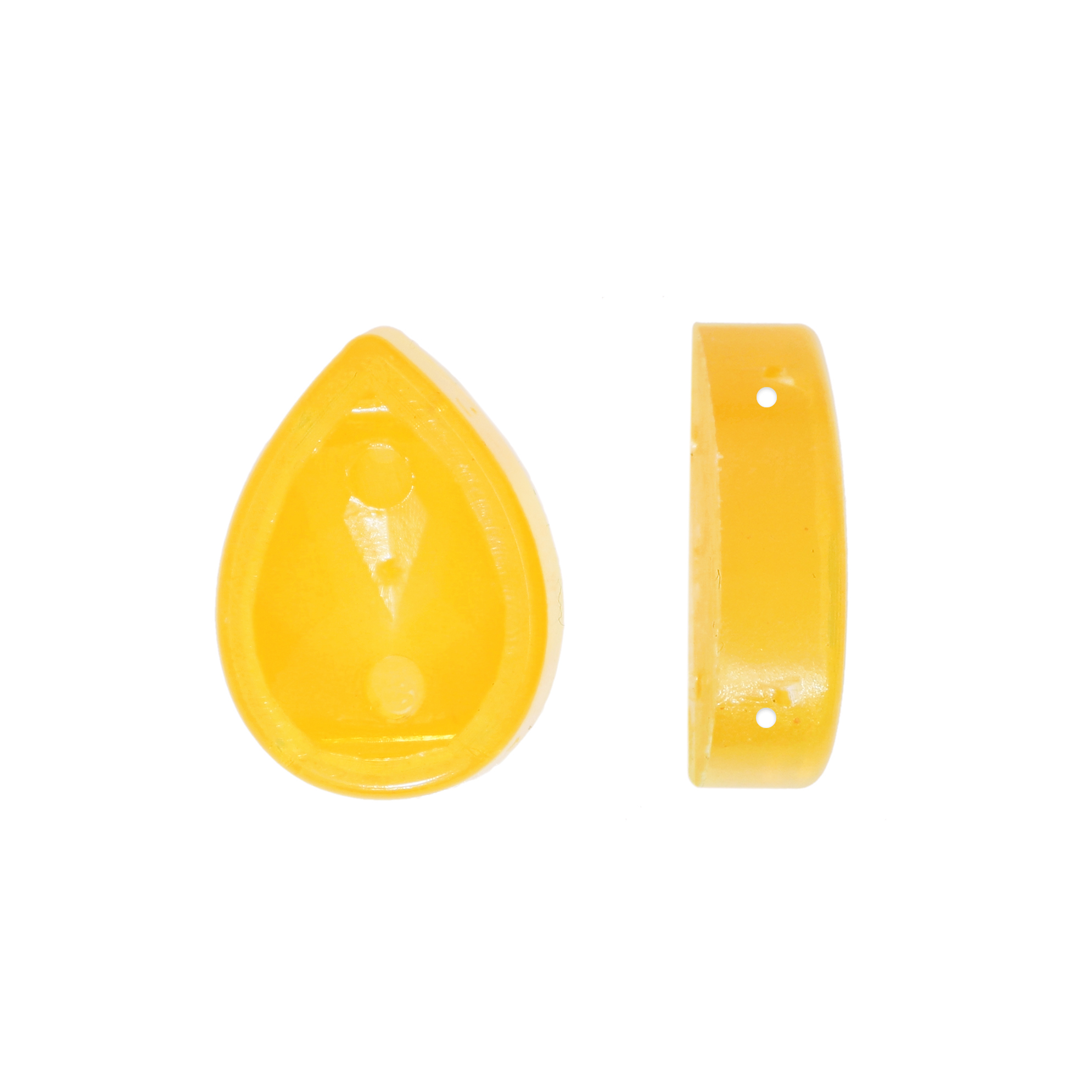 Castone Goccia in gomma, 22x16 mm., colore YELLOW OPAL