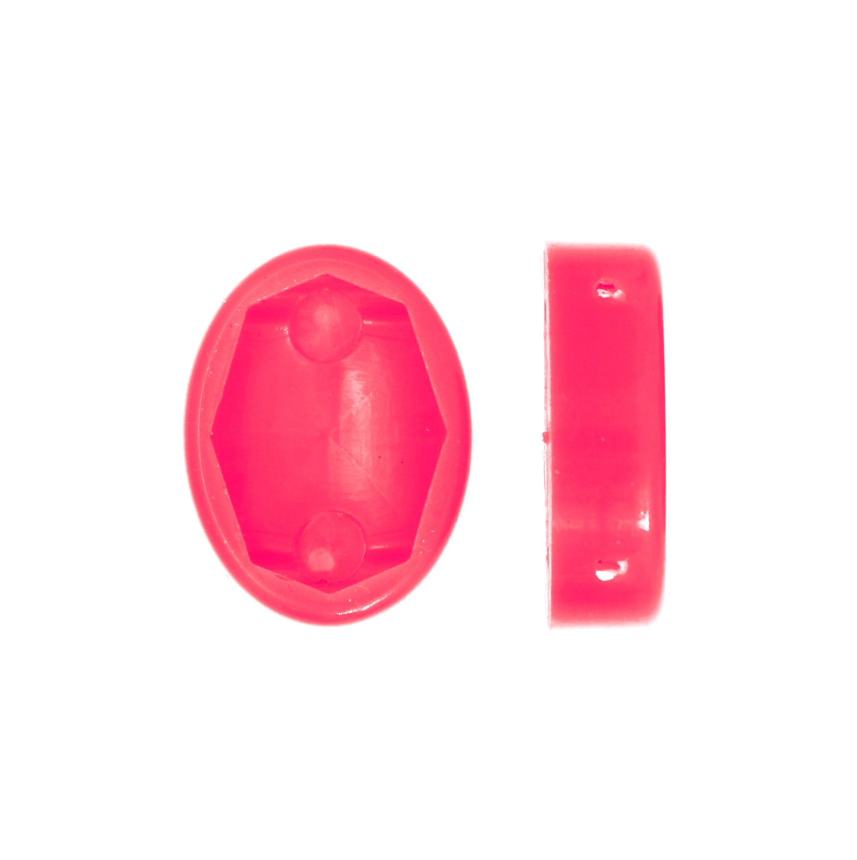 Castone Goccia in gomma, 20x16 mm., colore CORALLO FLUO