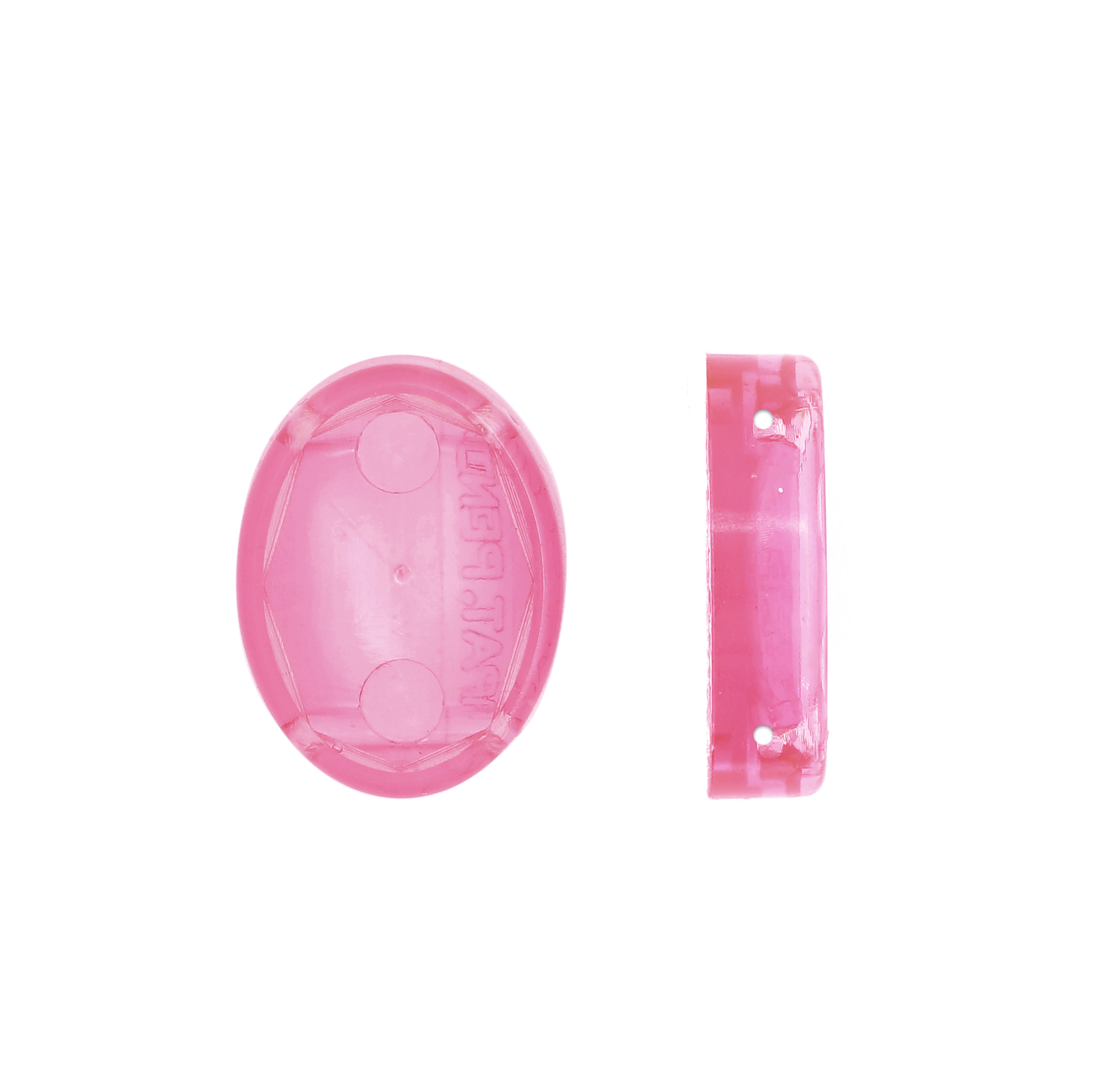 Castone Ovale in gomma, 21x16 mm., colore ROSE OPAL