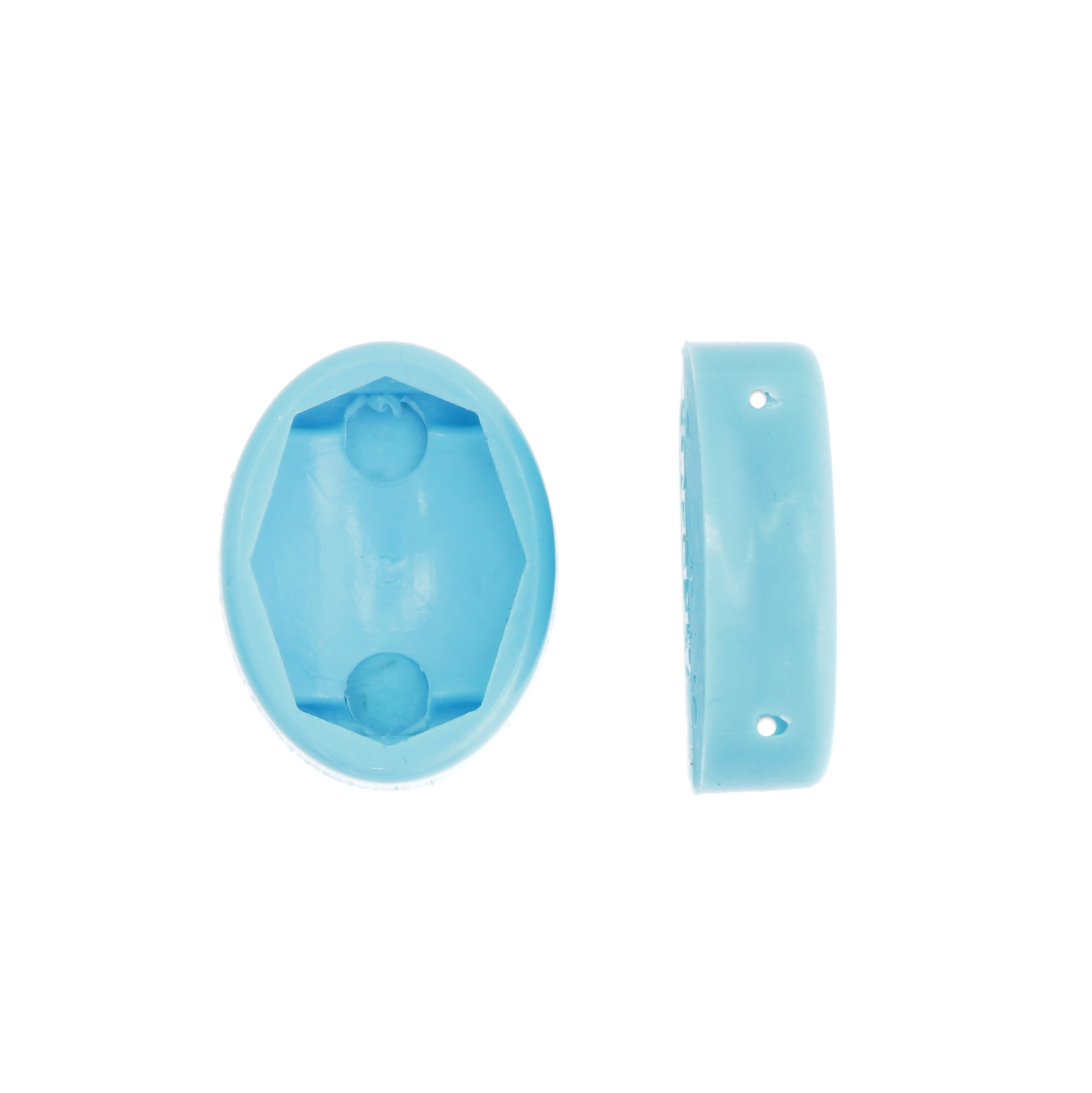 Castone Ovale in gomma, 21x16 mm., colore TURCHESE