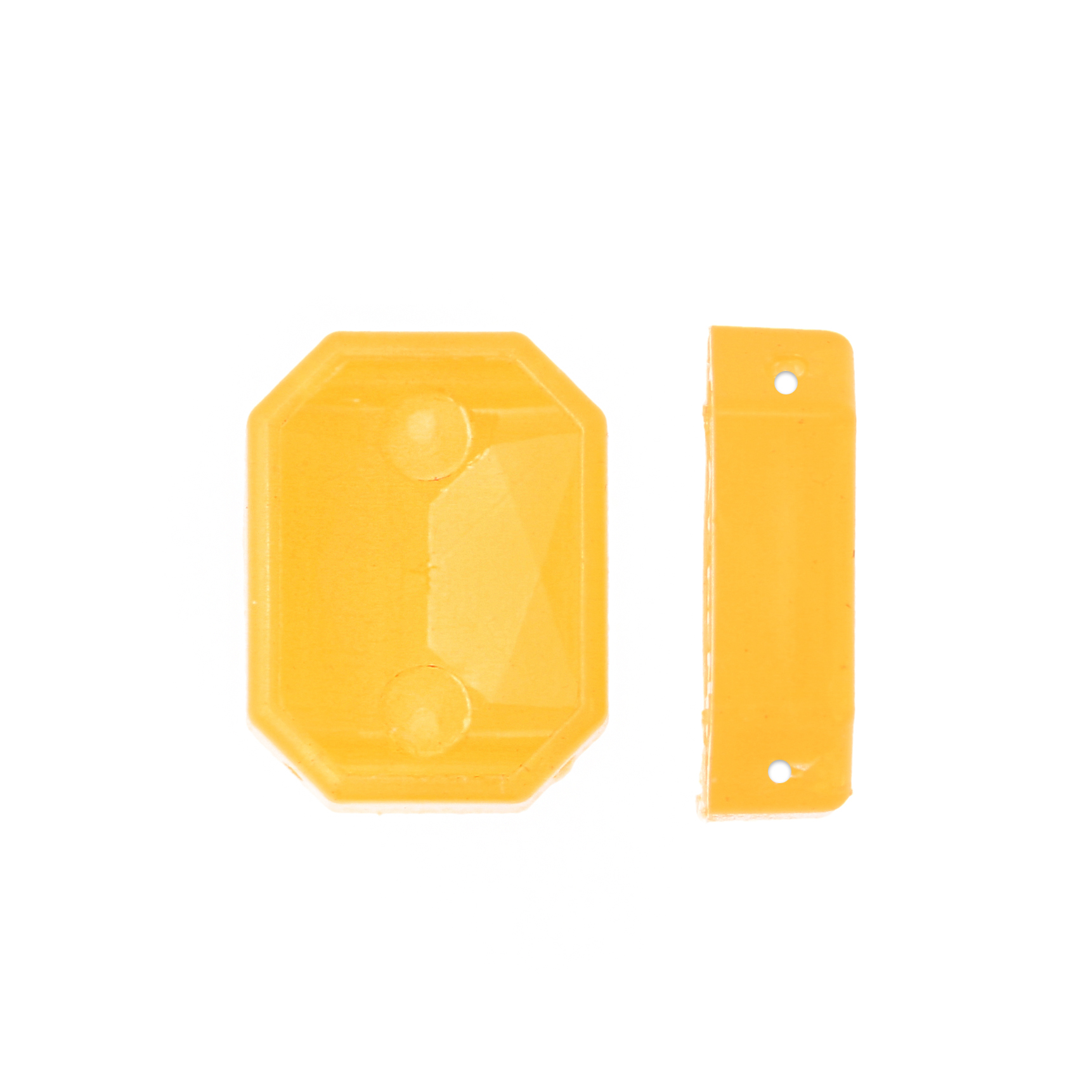 Castone Rettangolare in gomma, 20x16 mm., colore YELLOW OPAL