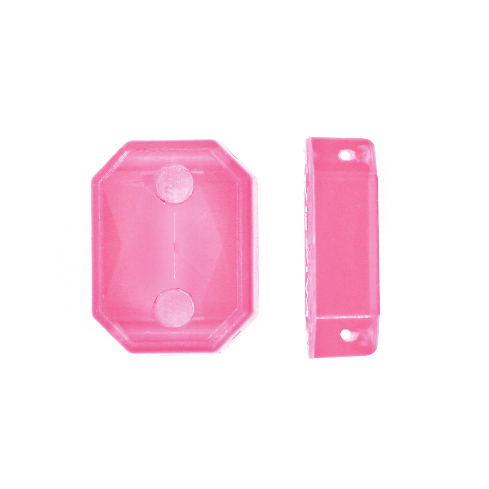 Castone Rettangolare in gomma, 20x16 mm., colore ROSA OPAL