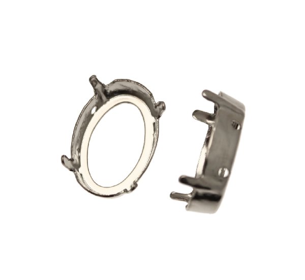 Castone per gemma o cabochon ovale da 18x13 mm.