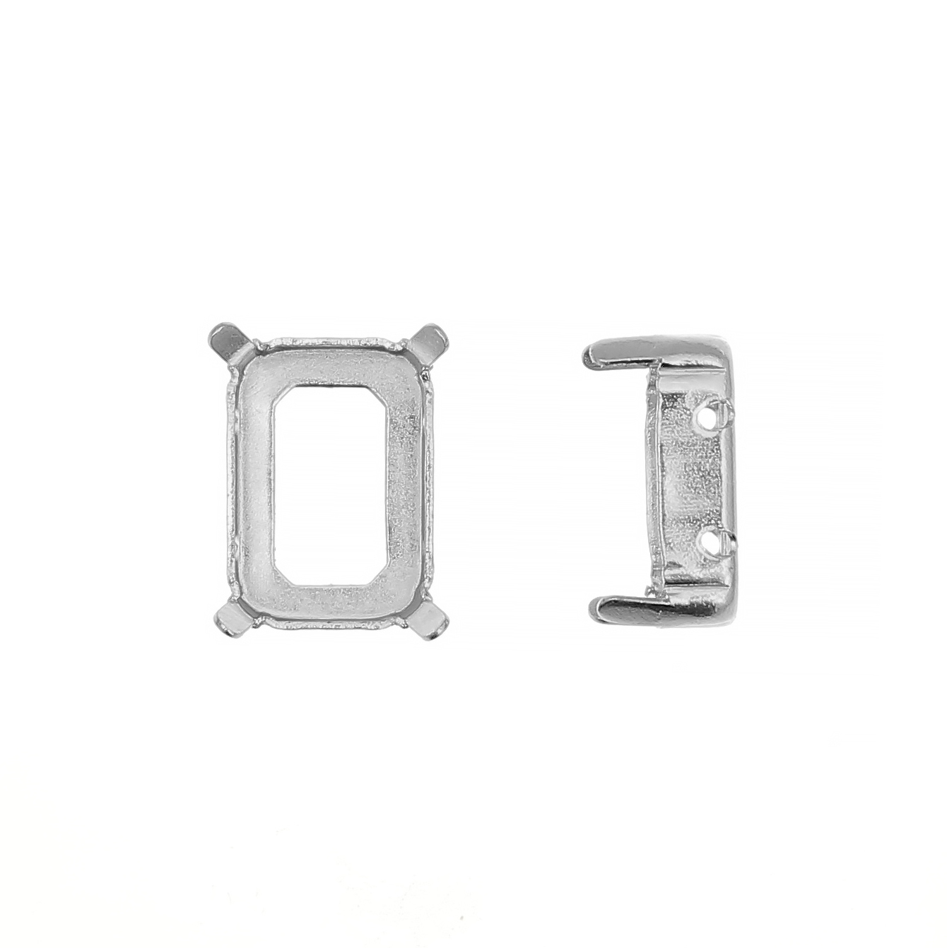Castone per gemma o cabochon rettangolare da 14x10 mm. con gli angoli smussati.