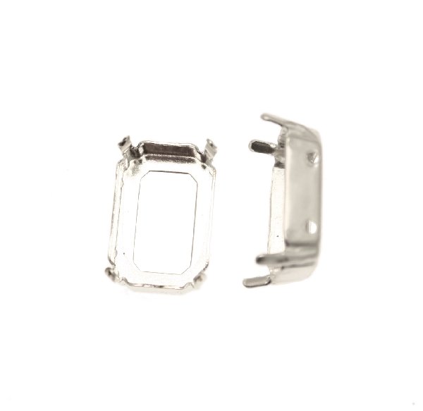 Castone per gemma o cabochon rettangolare da 18x13 mm. con gli angoli smussati.