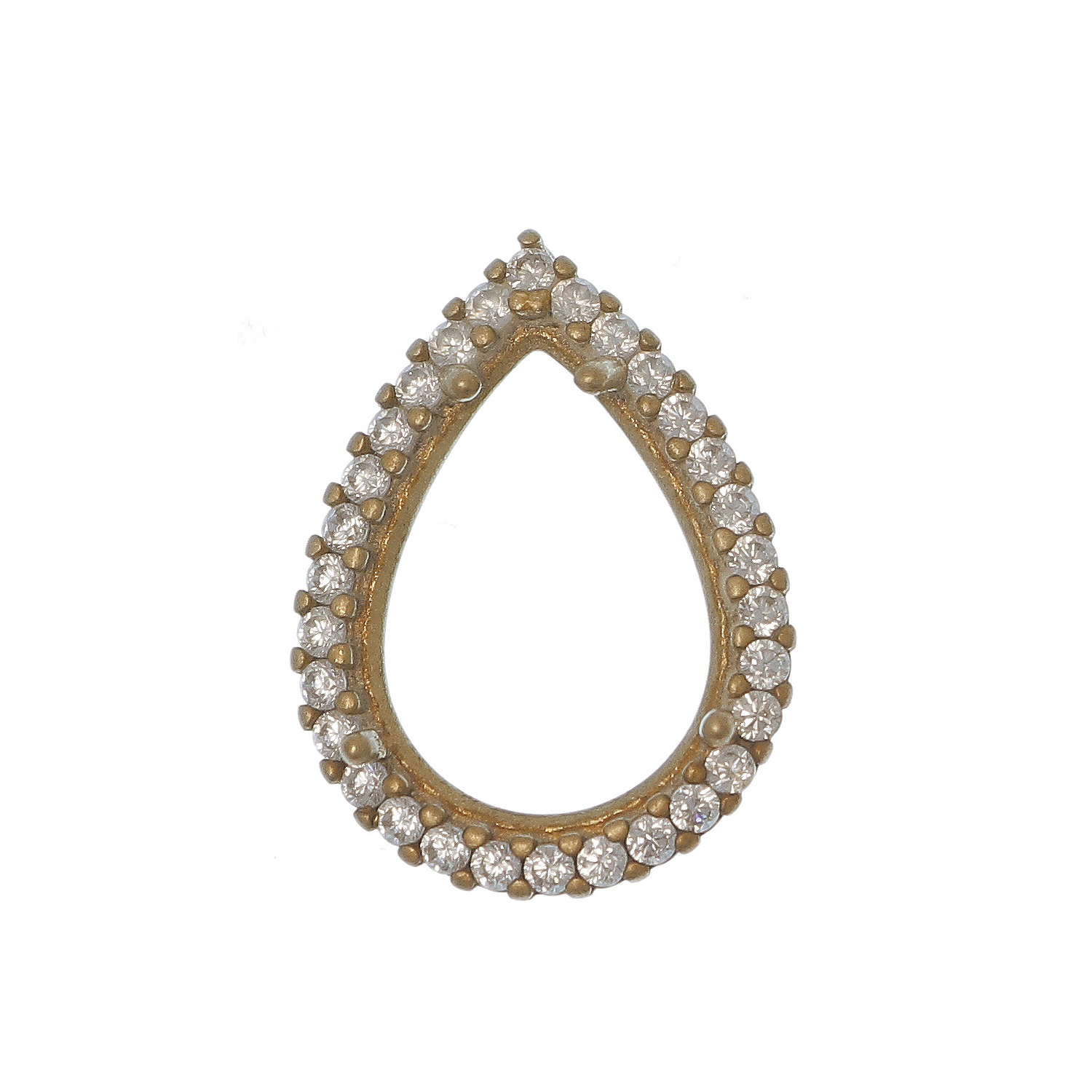 Castone con Strass Porta Gemma Goccia 18x13 mm