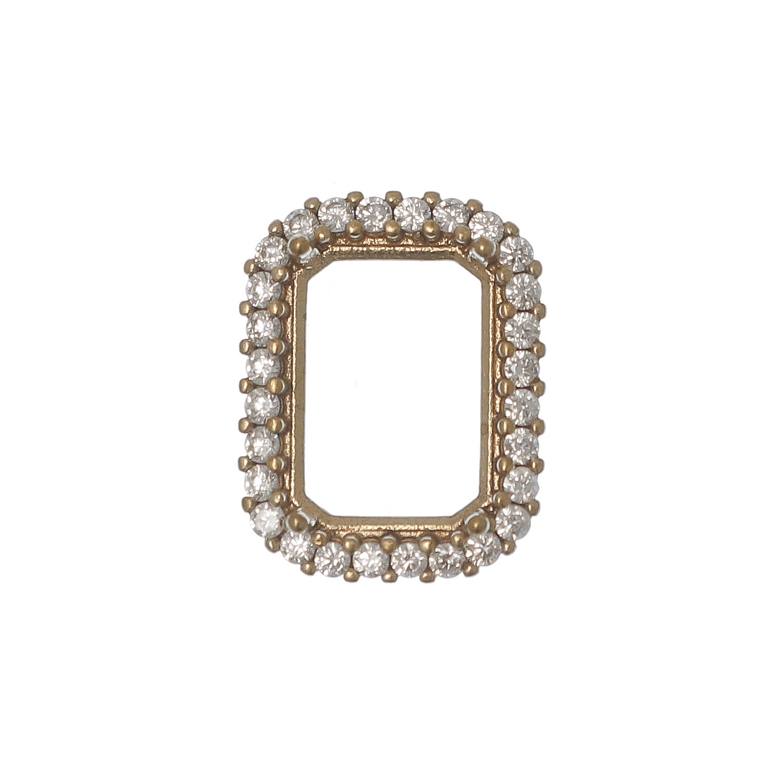 Castone per Gemma Rettangolare, con Strass, 20x16mm, con fori laterali