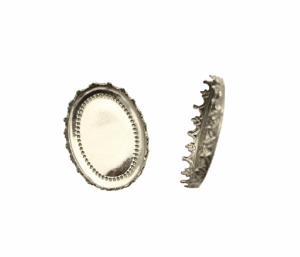 Porta cabochon ovale 18x25 mm.