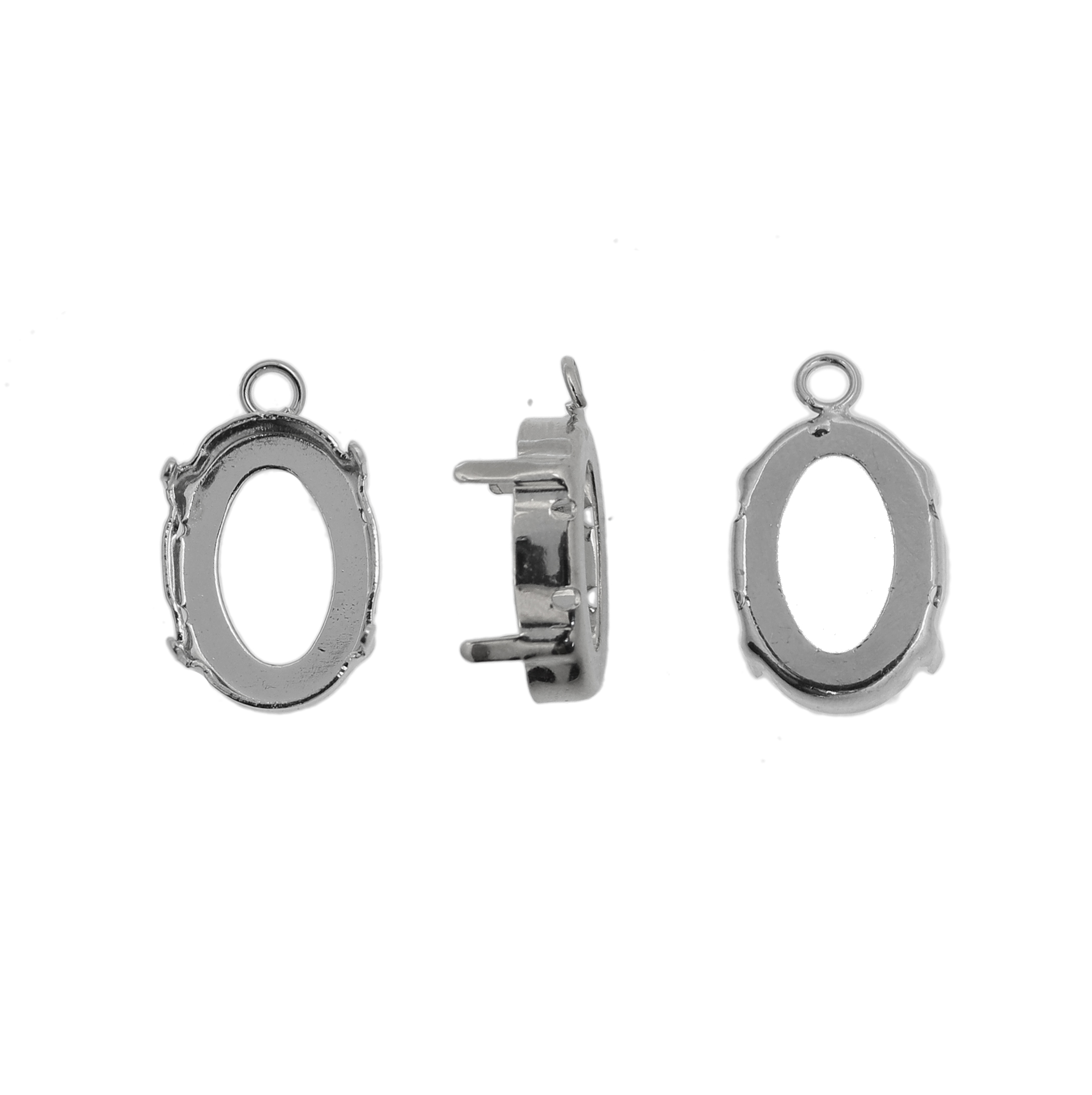 Porta gemma o cabochon ovale (misura 18x13 mm.) a forma di castone chiuso