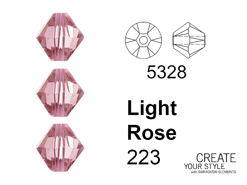Swarovski Bicono LIGHT ROSE - 5328