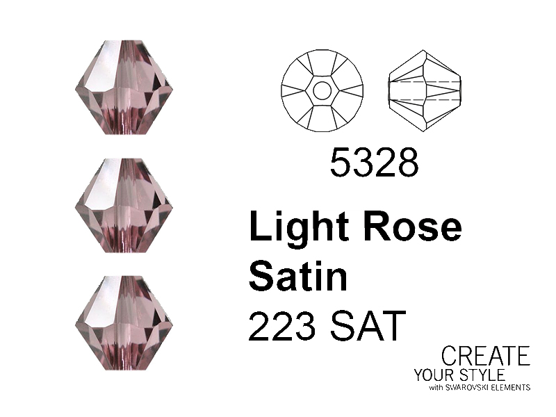 Swarovski Bicono LIGHT ROSE SATIN - 5328