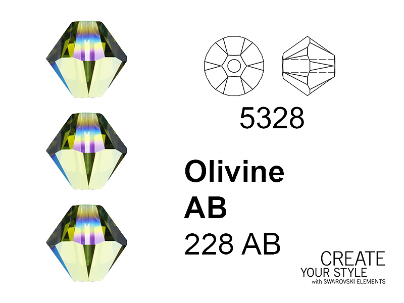 Swarovski Bicono OLIVINE AB - 5328