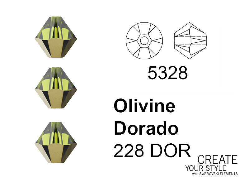 Swarovski Bicono OLIVINE DORADO - 5328