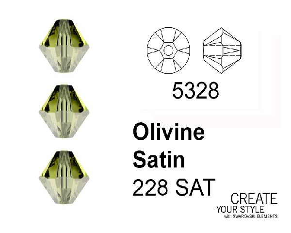 Swarovski Bicono OLIVINE SATIN - 5328
