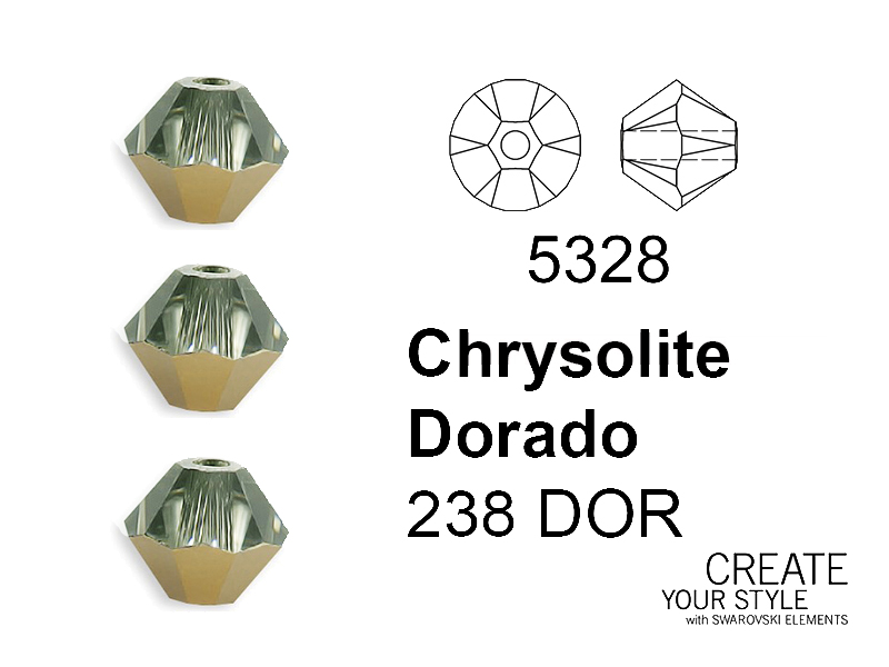 Swarovski Bicono CHRYSOLITE DORADO - 5328