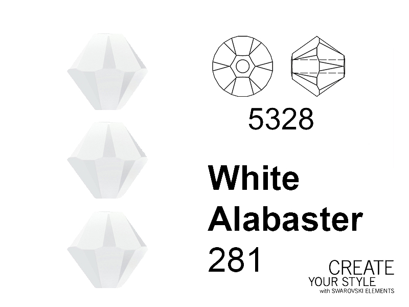 Swarovski Bicono WHITE ALABASTER - 5328