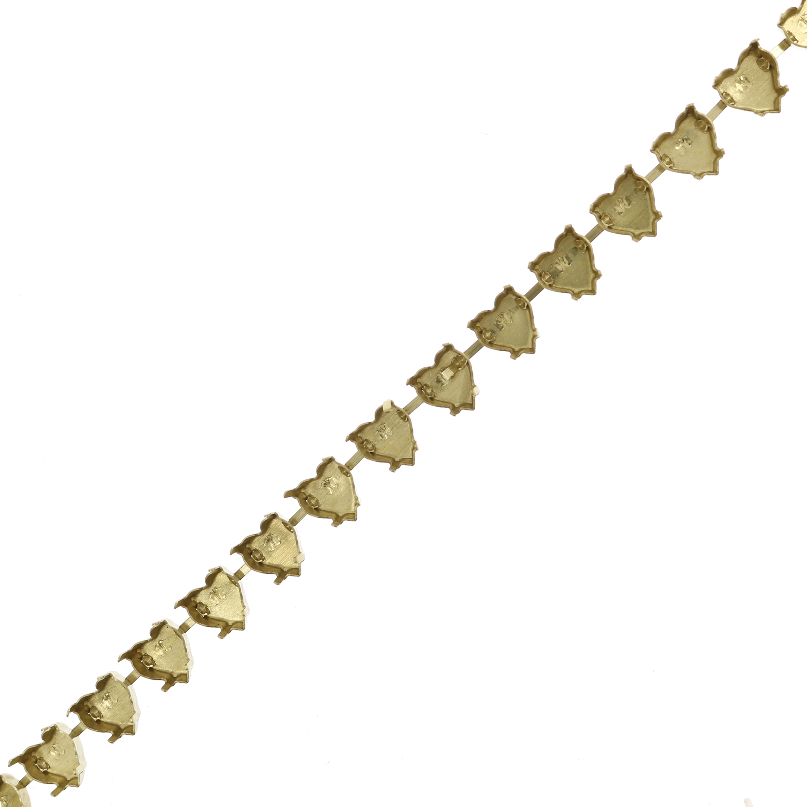 Catena porta strass a forma di cuore, 11x10 mm., base Ottone