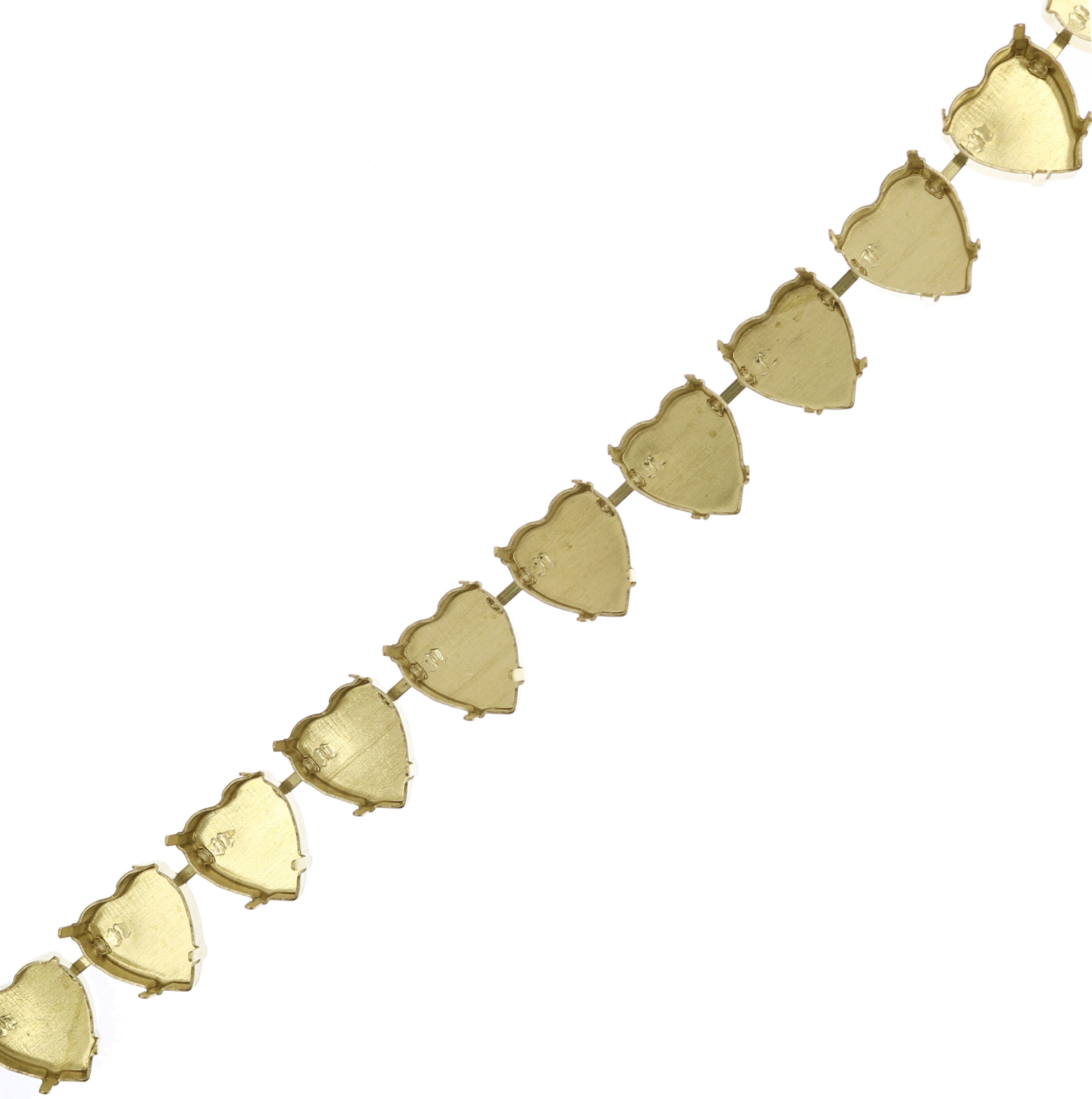 Catena porta strass a forma di cuore, 15,5x14 mm., base Ottone