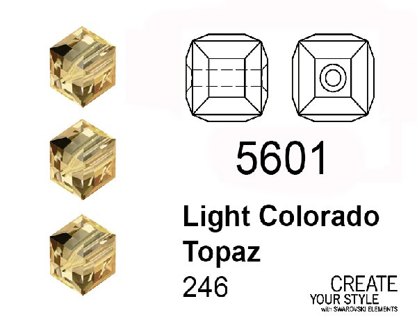 Swarovski Cubo LIGHT COLORADO TOPAZ - 5601