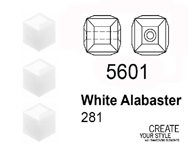 Swarovski Cubo WHITE ALABASTER - 5601