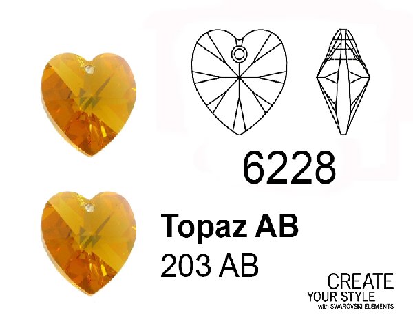 Swarovski Ciondolo Cuore TOPAZ AB - 6228