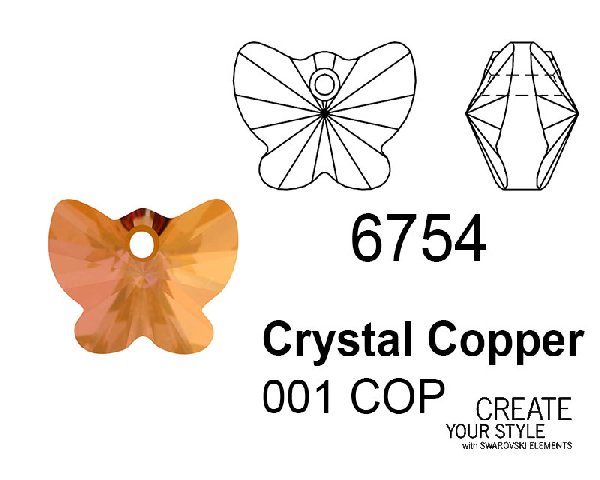 Swarovski Ciondolo Farfalla CRYSTAL COPPER - 6754
