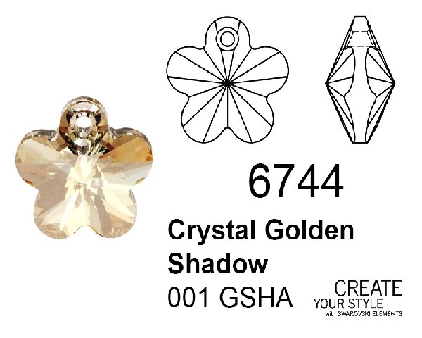 Swarovski Ciondolo Fiore CRYSTAL GOLDEN SHADOW - 6744