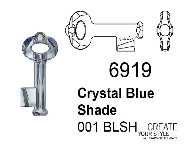 Swarovski Ciondolo Chiave CRYSTAL BLUE SHADE - 6919