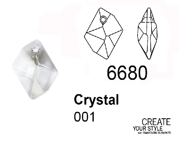 Swarovski Ciondolo Goccia romboidale CRYSTAL - 6680
