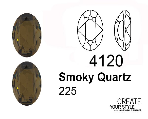 Swarovski Gemma Ovale SMOKY QUARTZ - 4120
