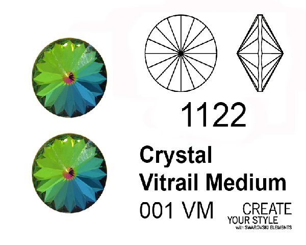 Swarovski Gemma Tonda a Rivolo CRYSTAL VITRAIL MEDIUM - 1122