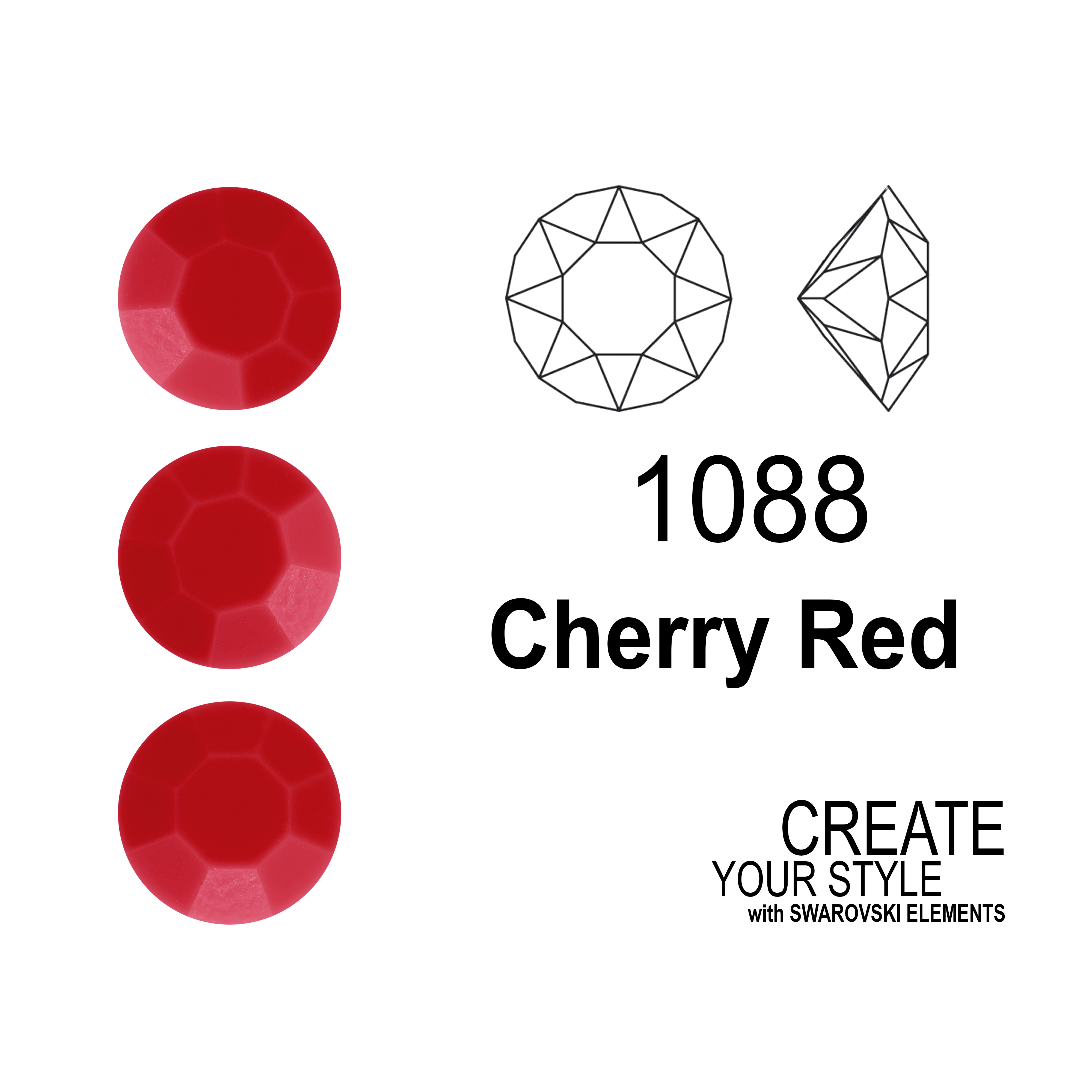 Swarovski Gemma Tonda Conica CHERRY RED - 1088