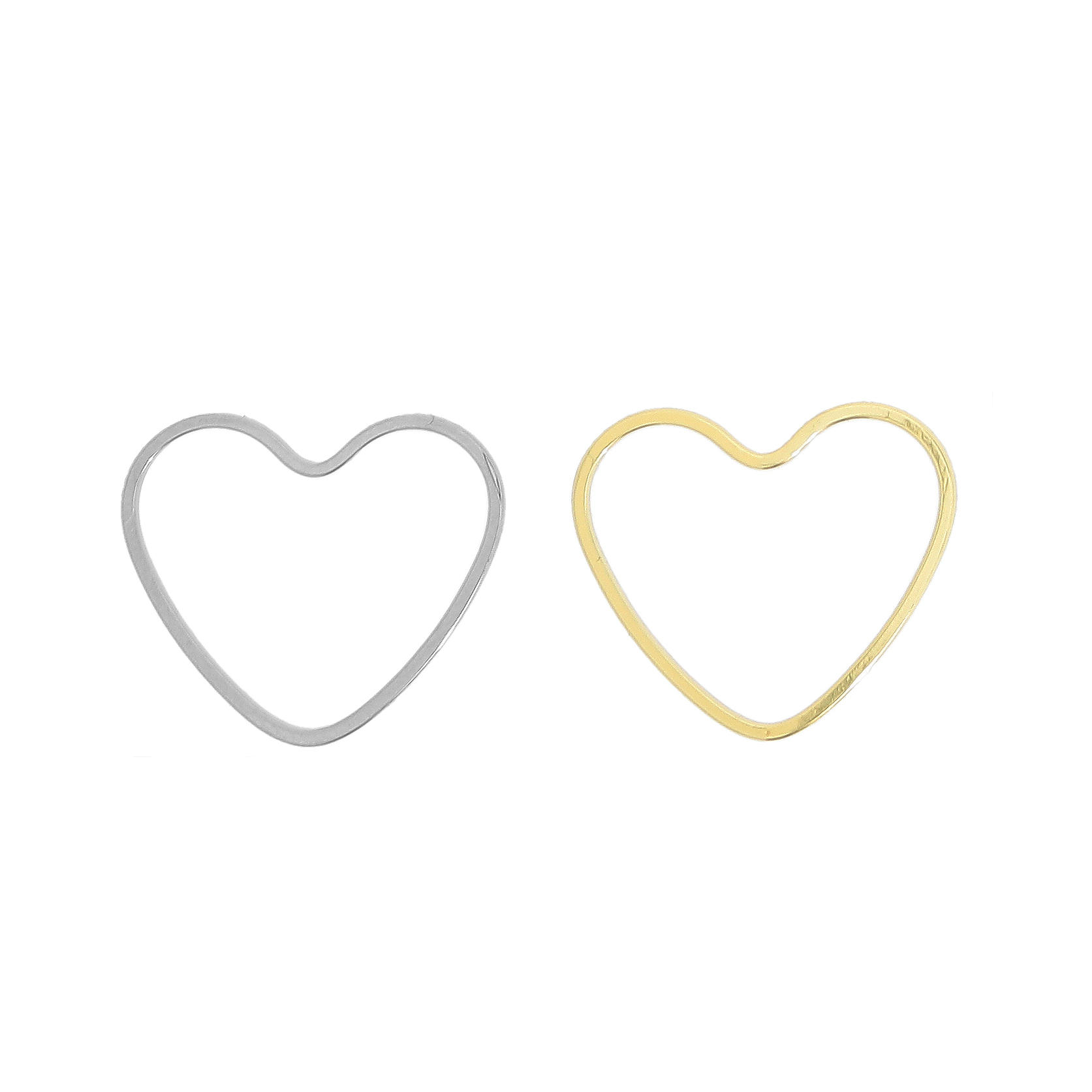 Cuore sottile, 18x21 mm.