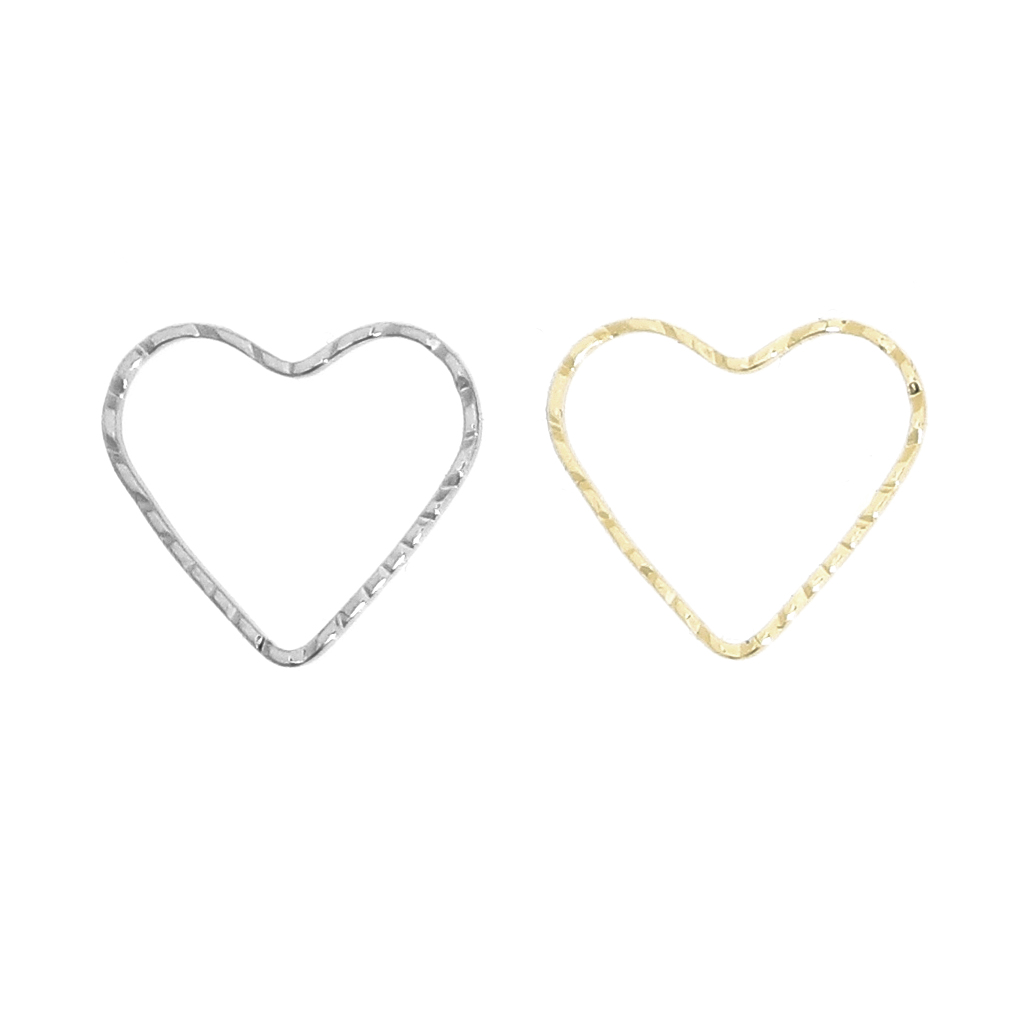Cuore sottile Zigrinato, 13x13 mm.