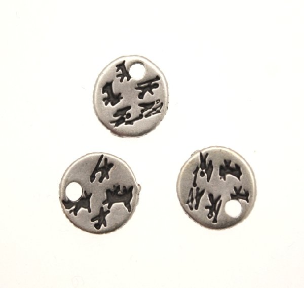 Ciondolo a forma di medaglia cinese con 1 foro 10 mm.