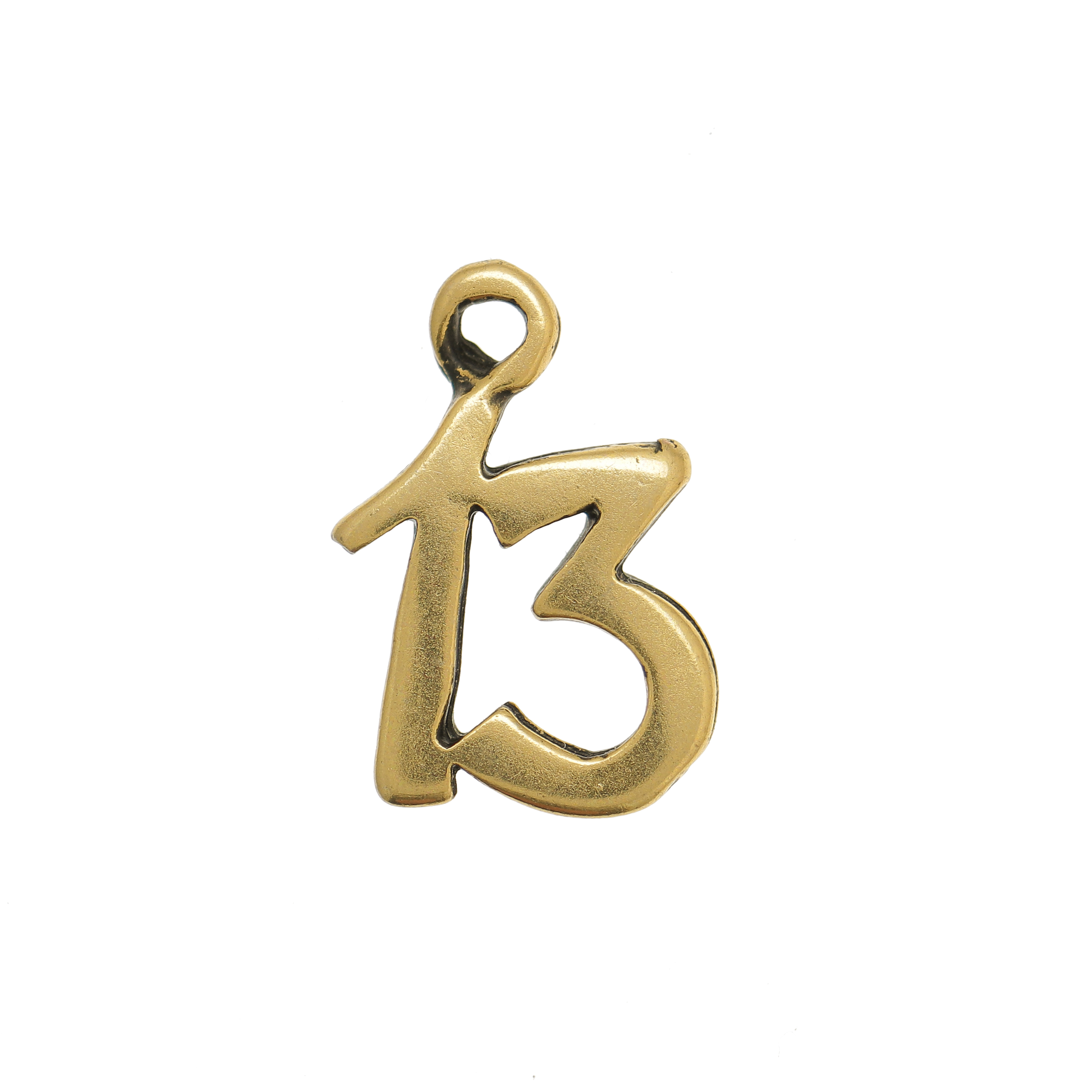 Ciondolo a forma di numero "13", 15x11 mm.