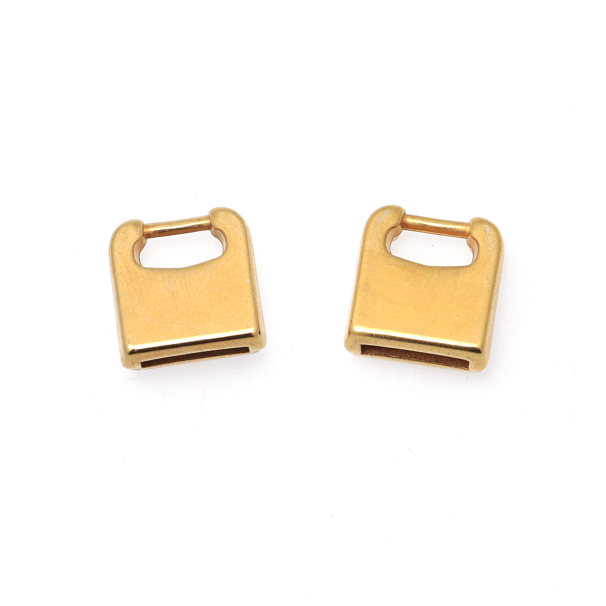 Coppetta quadrata liscia, con foro interno, 14x15mm.