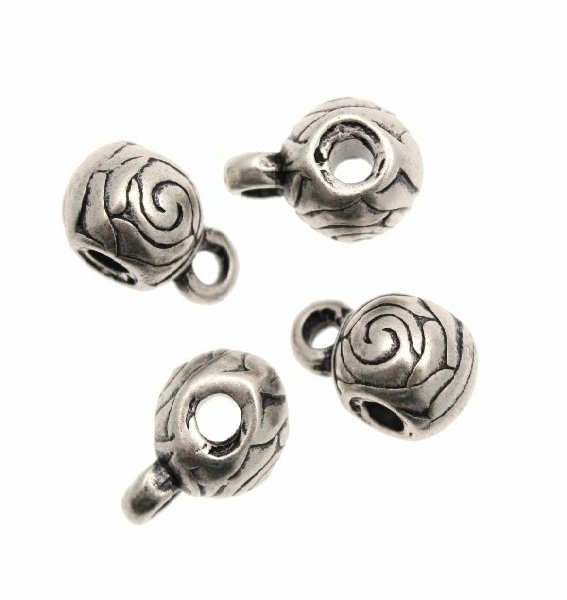 Distanziatore a boccale a forma di palla con rosa, 7x13 mm.