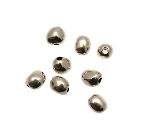 Distanziatore ovale liscio e irregolare, 6x7 mm.
