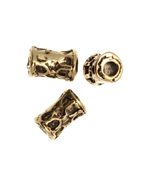 Distanziatore a tubo con disegno ad archi nel contorno, 13x8 mm. (dimensione foro interno 3,3 mm.)