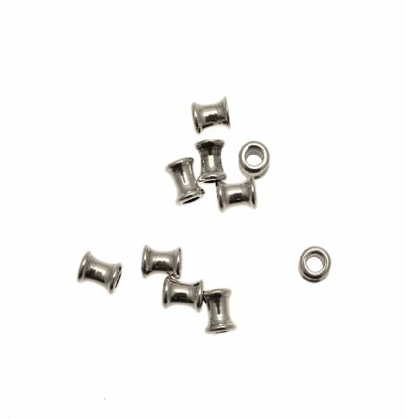 Distanziatore a tubo liscio, che si restringe al centro, 6x5 mm.