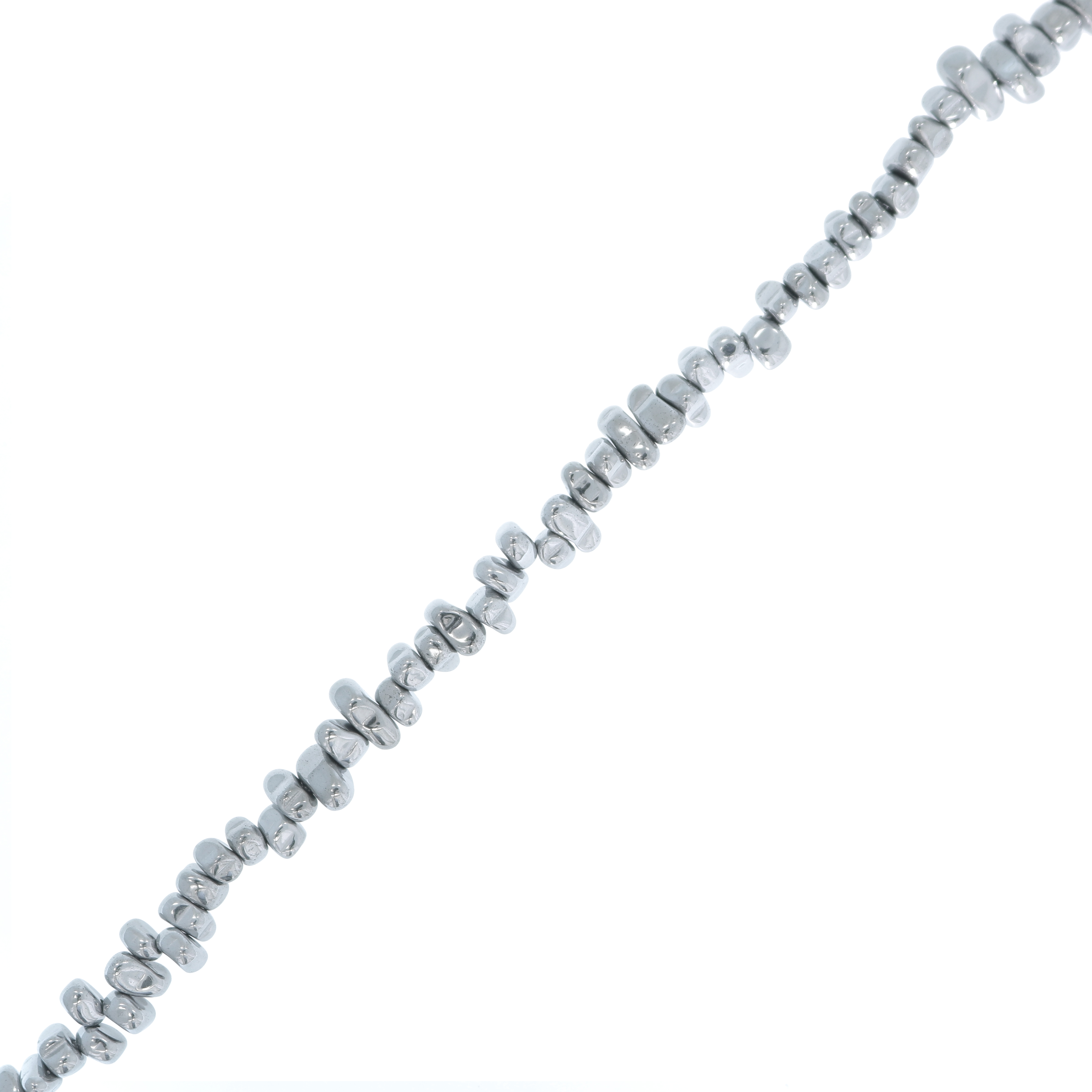 FILO Distanz. a forma di CHIPS, in Ematite, 8x3 mm., colore EMATITE ARGENTO RODIO