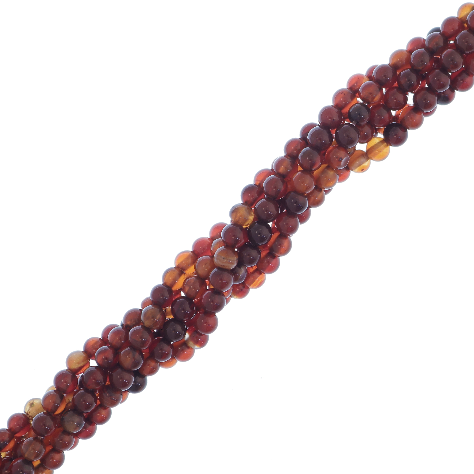 Filo di pietre dure tonde, diametro 4 mm., colore Corniola