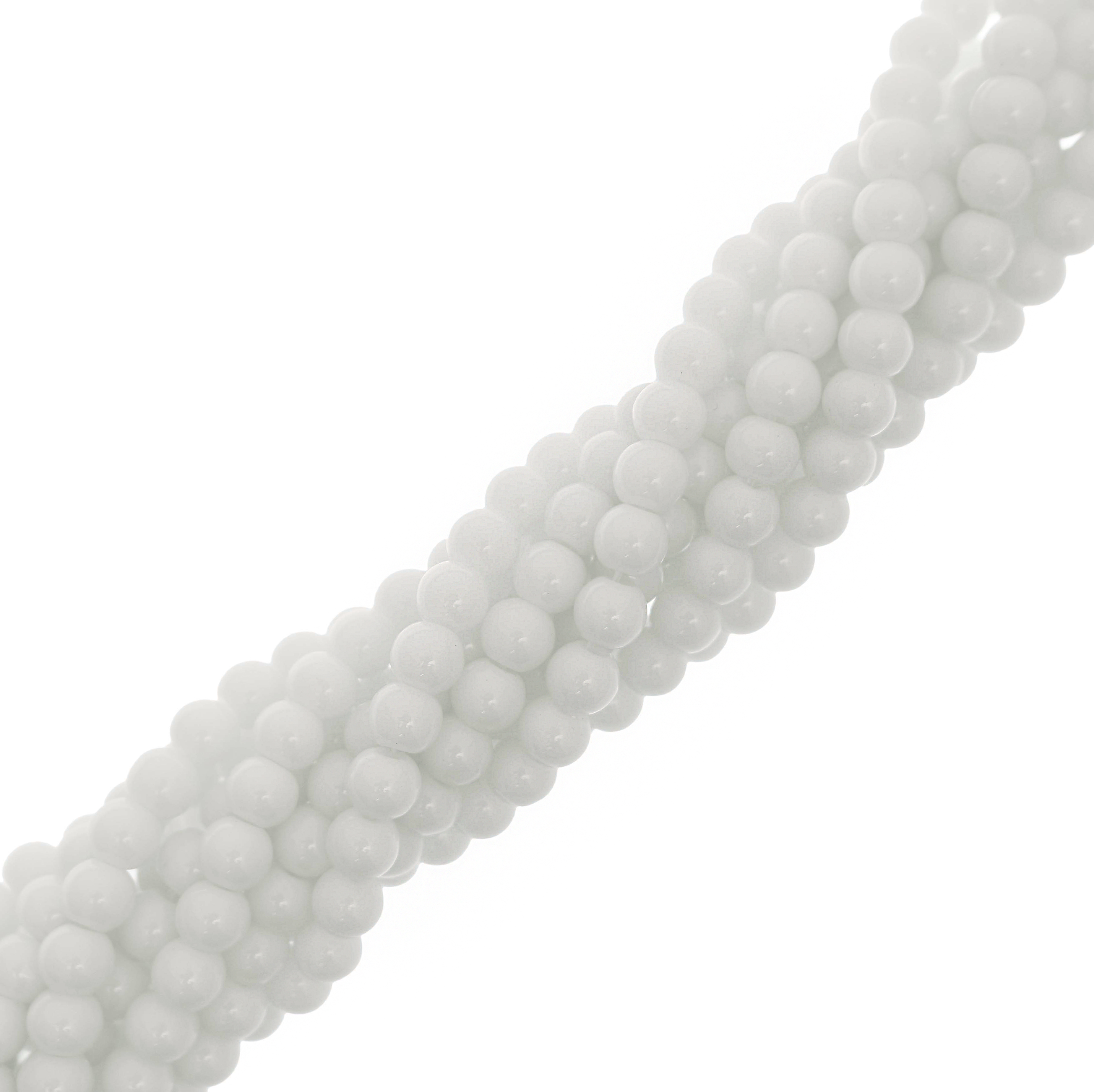 Filo di pietre dure tonde, diametro 6 mm., colore Onice Bianco