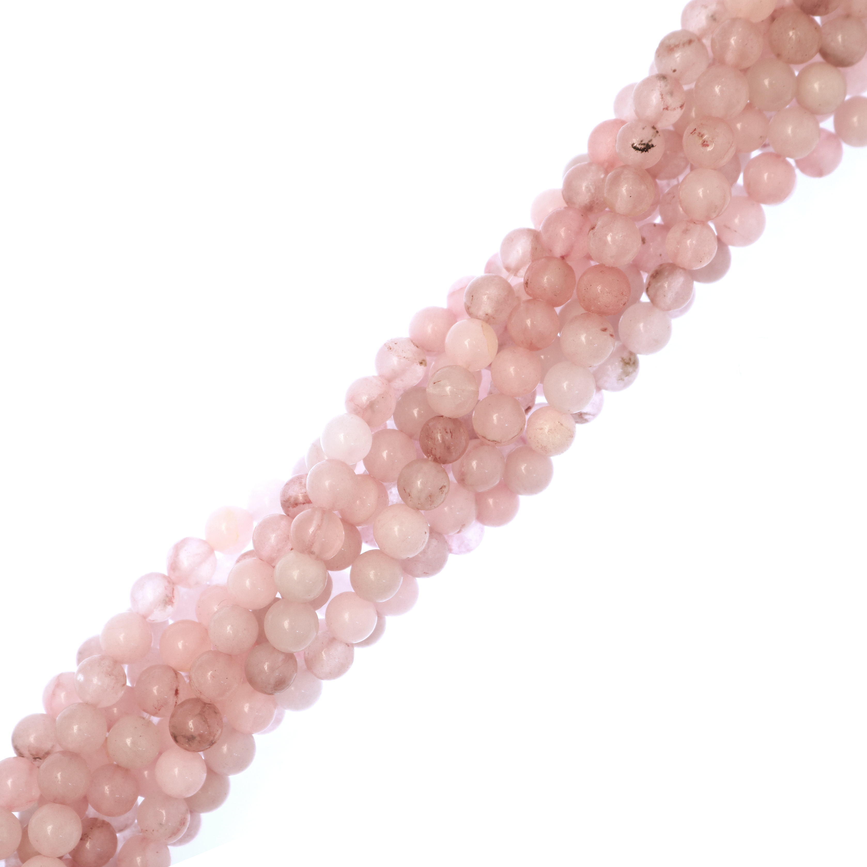 Filo di pietre dure tonde, diametro 6 mm, QUARZO ROSA