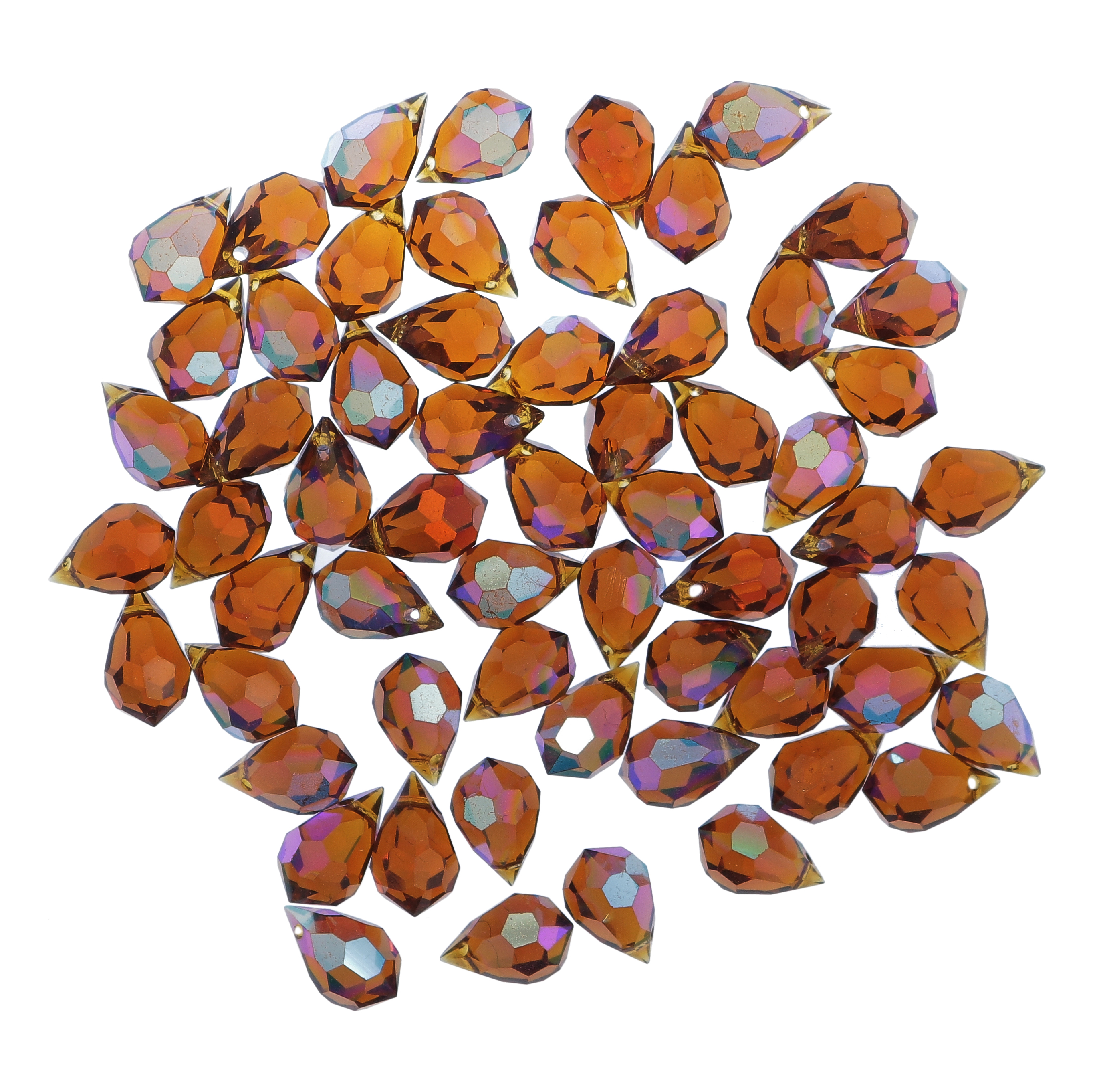 Goccia a ciondolo con foro in alto, in cristallo Preciosa, 10x6 mm., colore Marrone AB